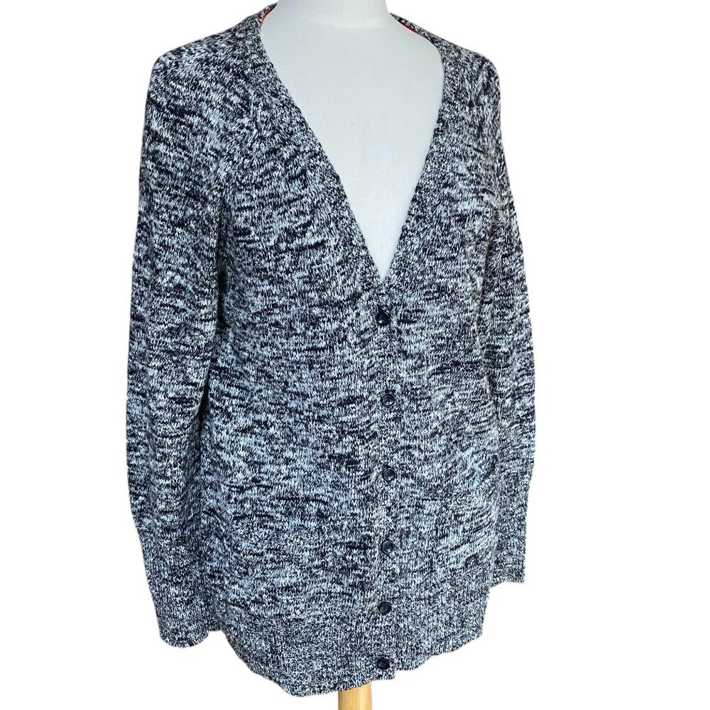 J Crew Merino Wool Blend Boyfriend Button Cardigan Neutral Academia Preppy-L